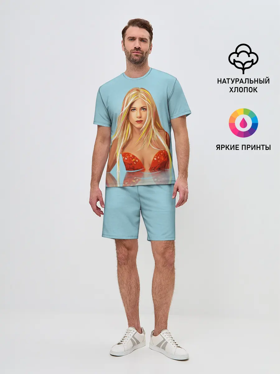 Мужской костюм с шортами / Дженнифер Энистон