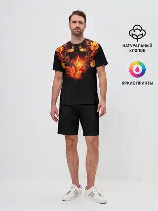 Мужской костюм с шортами / Огненные цветы в темноте