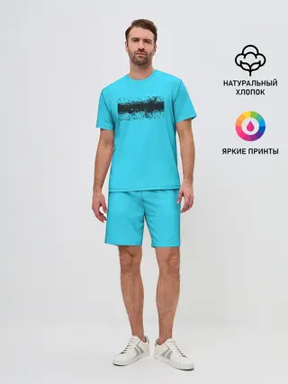 Мужской костюм с шортами / Гранж голубой