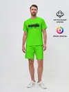 Мужской костюм с шортами / Гранж зеленый