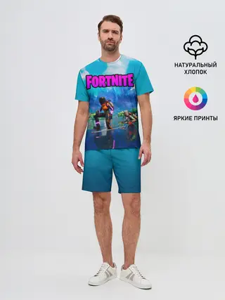 Мужской костюм с шортами / Fortnite повозка