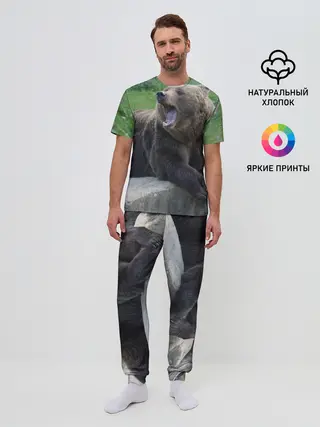 Мужская пижама с брюками / Медведь