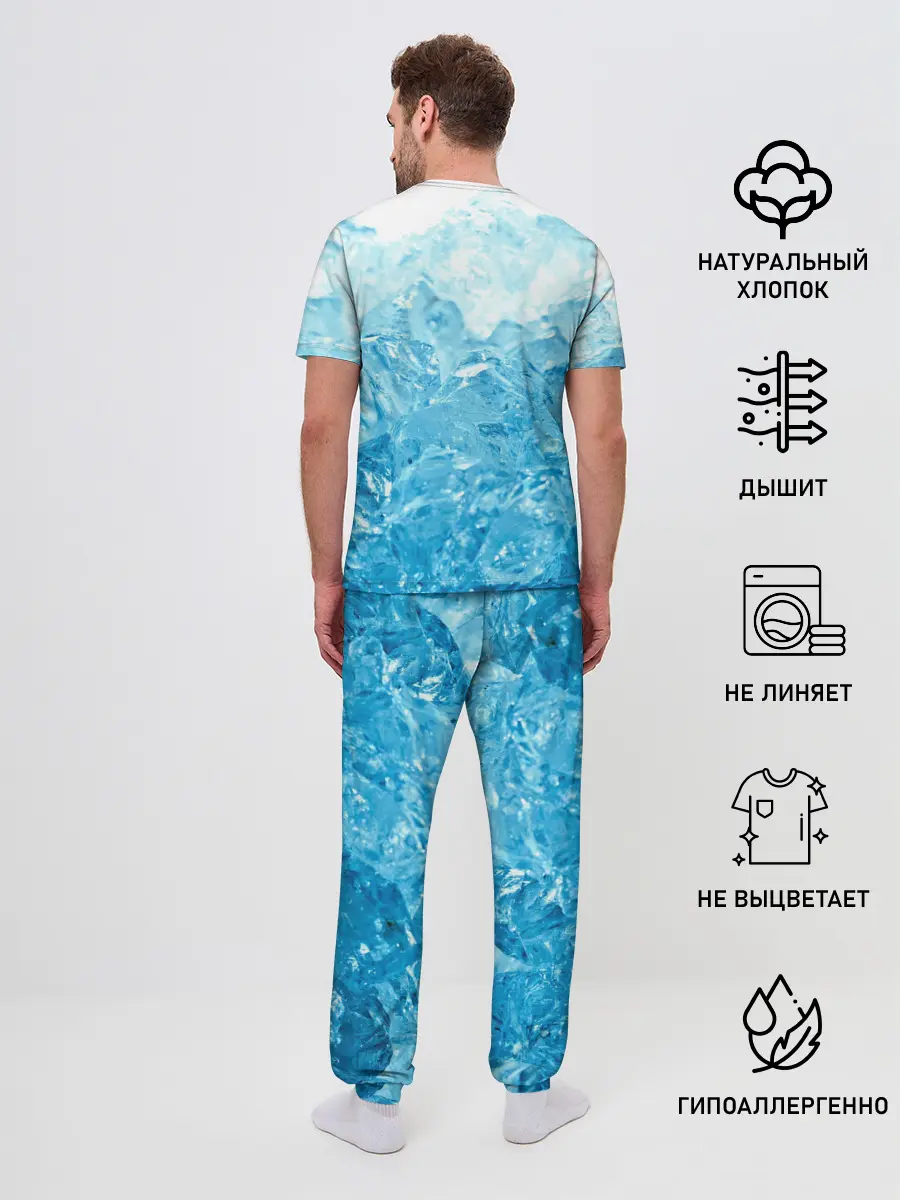 Мужская пижама с брюками / Лёд