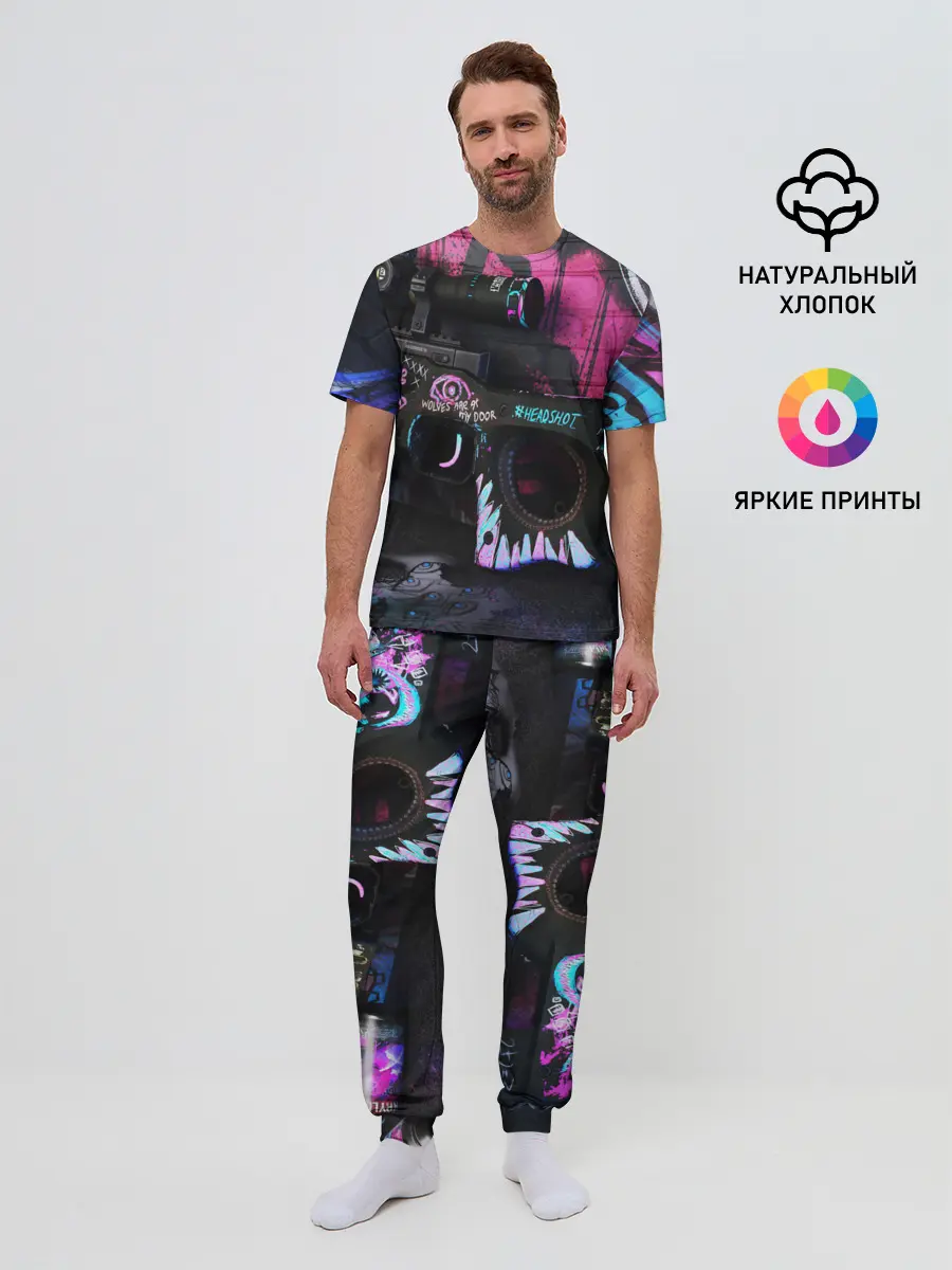 Мужская пижама с брюками / CS GO:НЕОНУАР