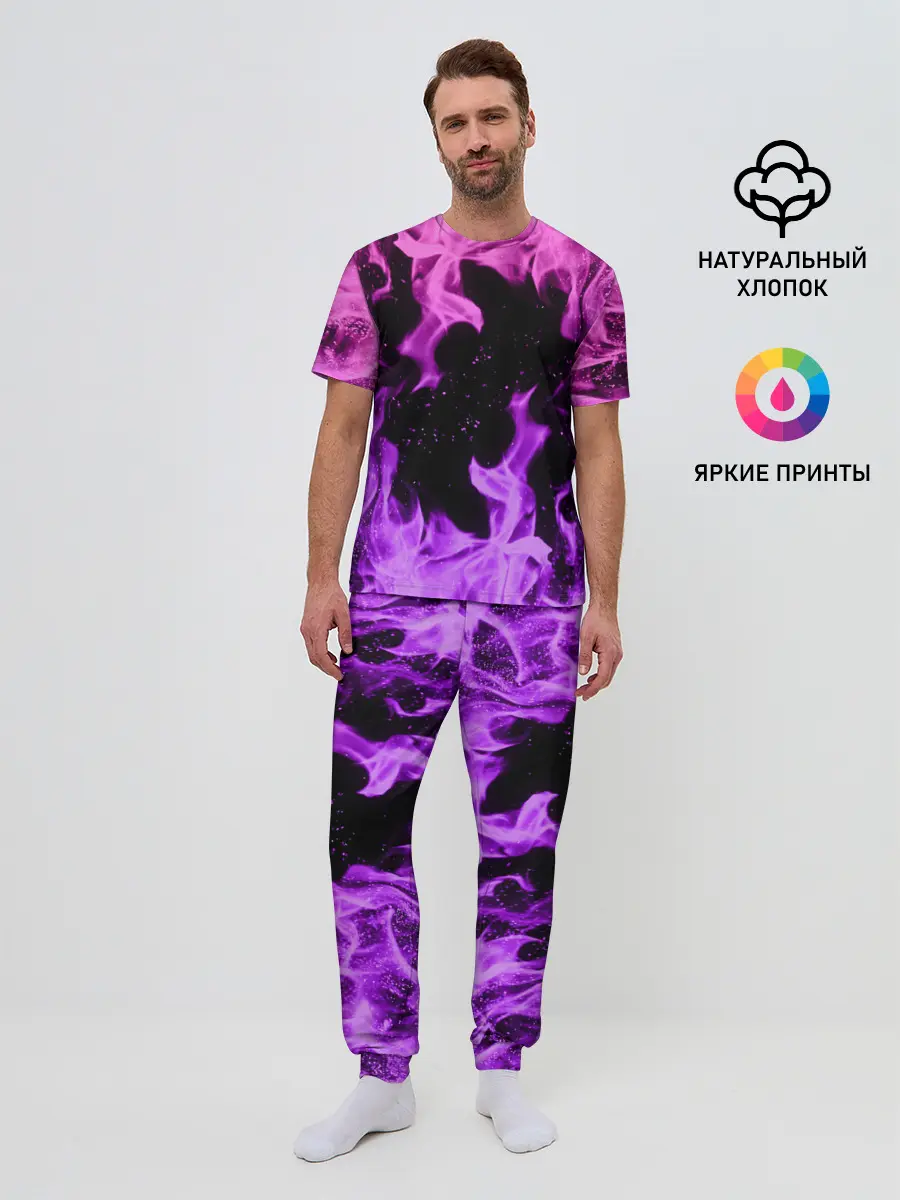 Мужская пижама с брюками / ЦВЕТНОЙ ОГОНЬ | NEON FIRE