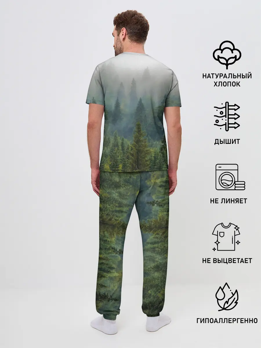 Мужская пижама с брюками / Лес мой храм