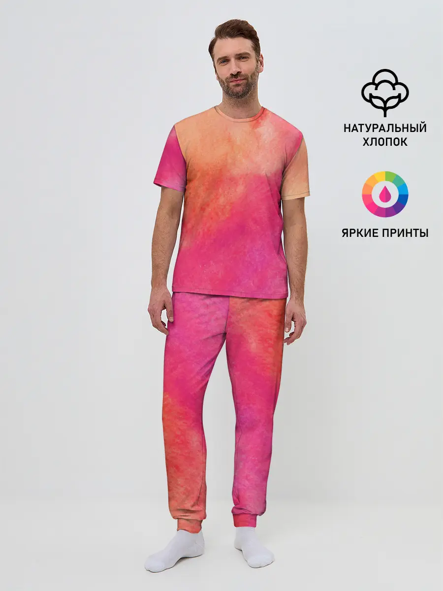 Мужская пижама с брюками / Краски