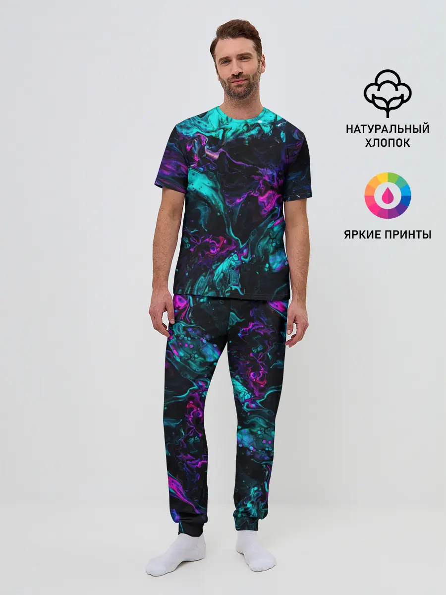 Мужская пижама с брюками / НЕОНОВАЯ АБСТРАКЦИЯ | NEON