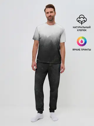Мужская пижама с брюками / Лес