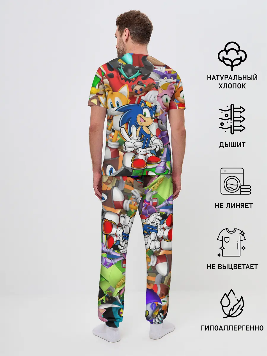Мужская пижама с брюками / Sonic ПЕРСОНАЖИ