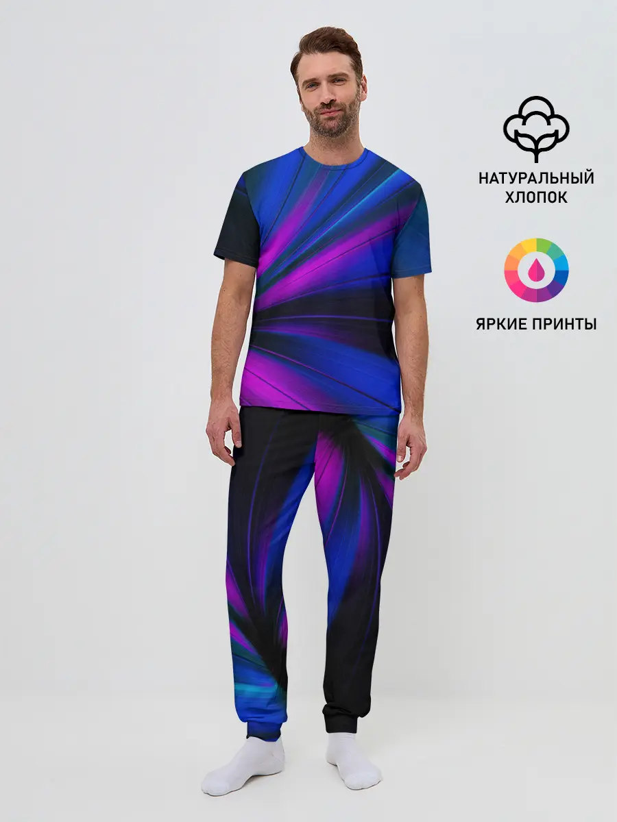 Мужская пижама с брюками / НЕОНОВЫЕ ВОЛНЫ | NEON STRIPES