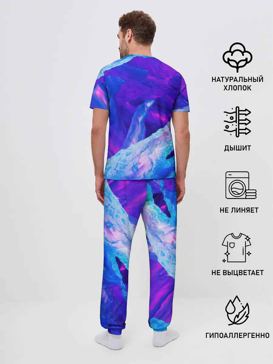 Мужская пижама с брюками / ЛЕДЯНОЙ НЕОН