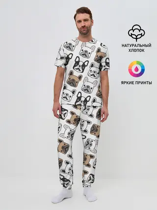 Мужская пижама с брюками / БОСТОН ТЕРЬЕР | BOSTON TERRIER