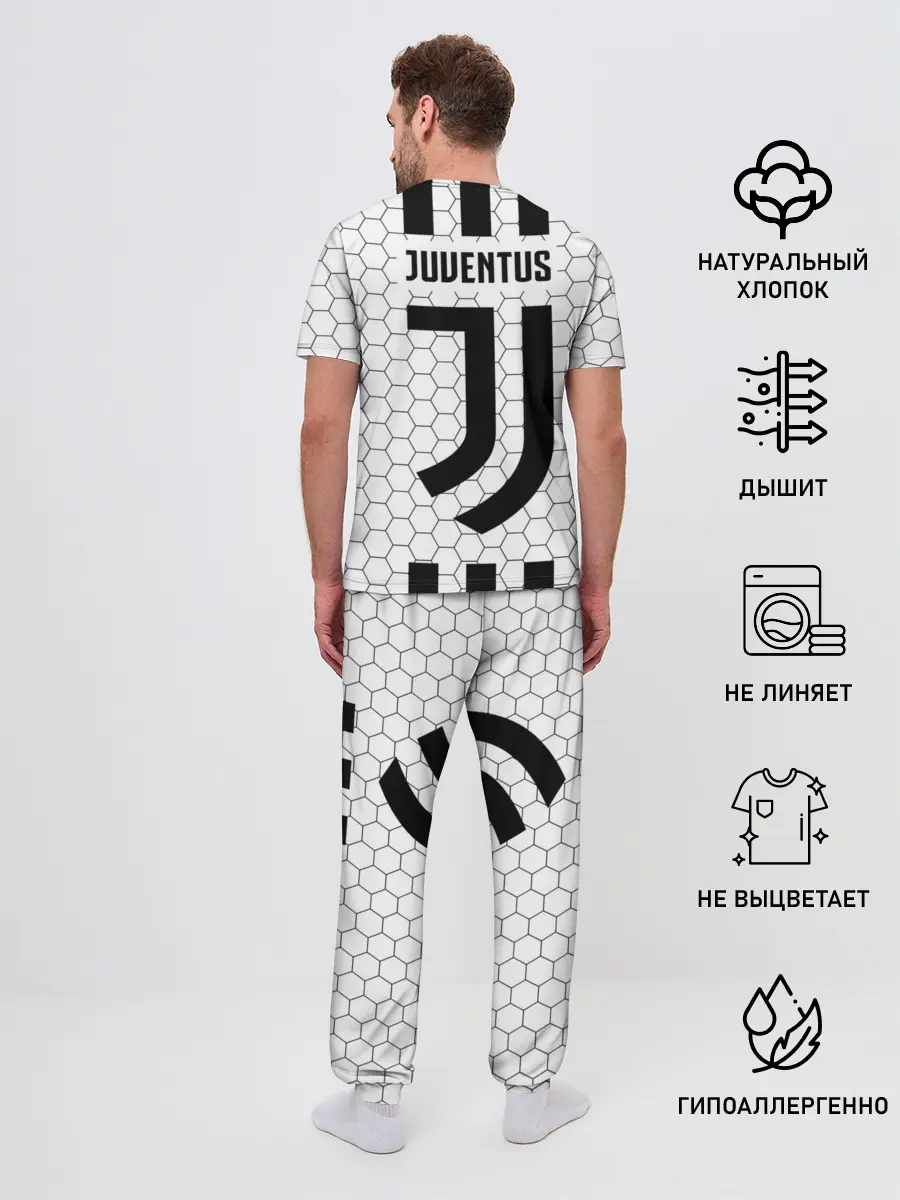 Мужская пижама с брюками / Ювентус в сетку