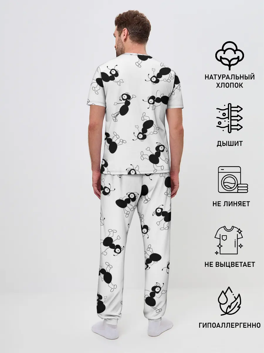 Мужская пижама с брюками / Муравьи