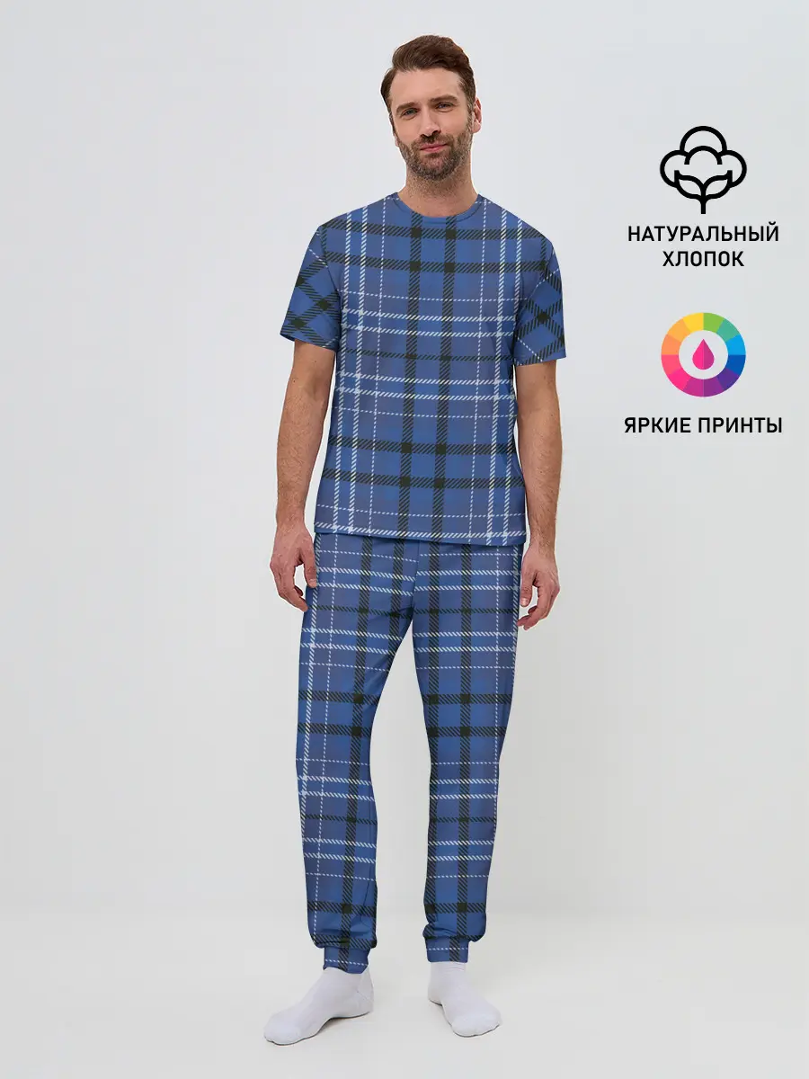 Мужская пижама с брюками / Шотландка | Tartan