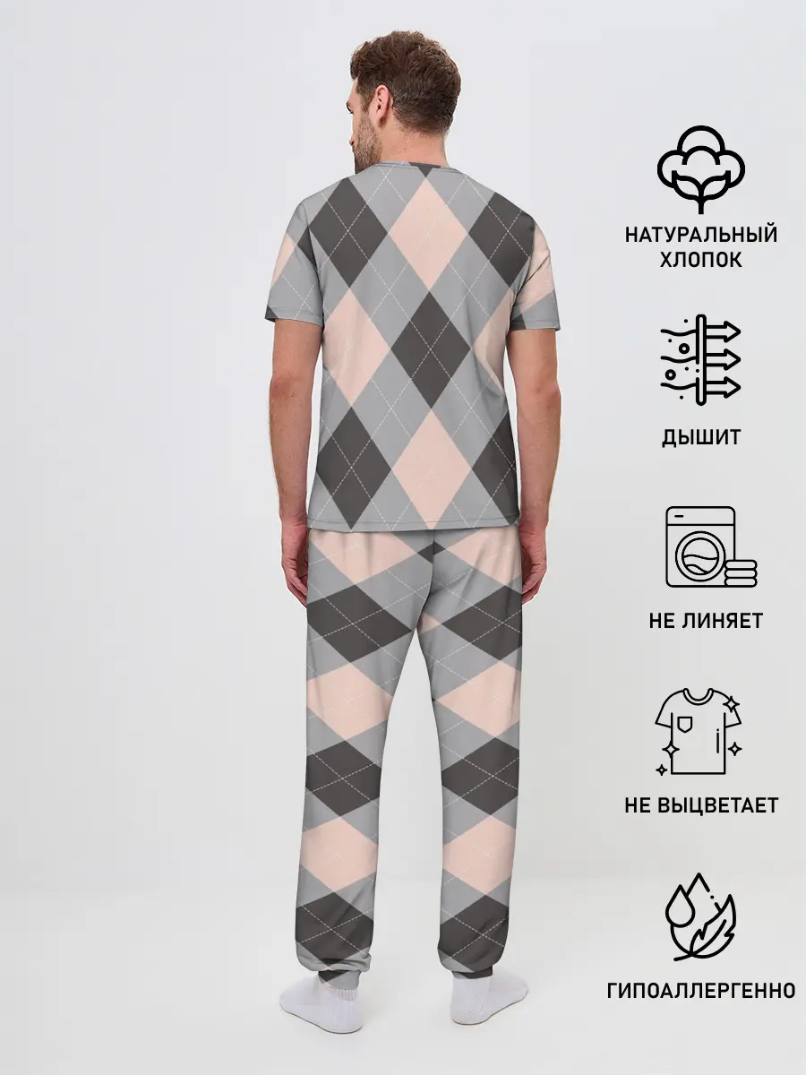 Мужская пижама с брюками / Шотландка | Tartan