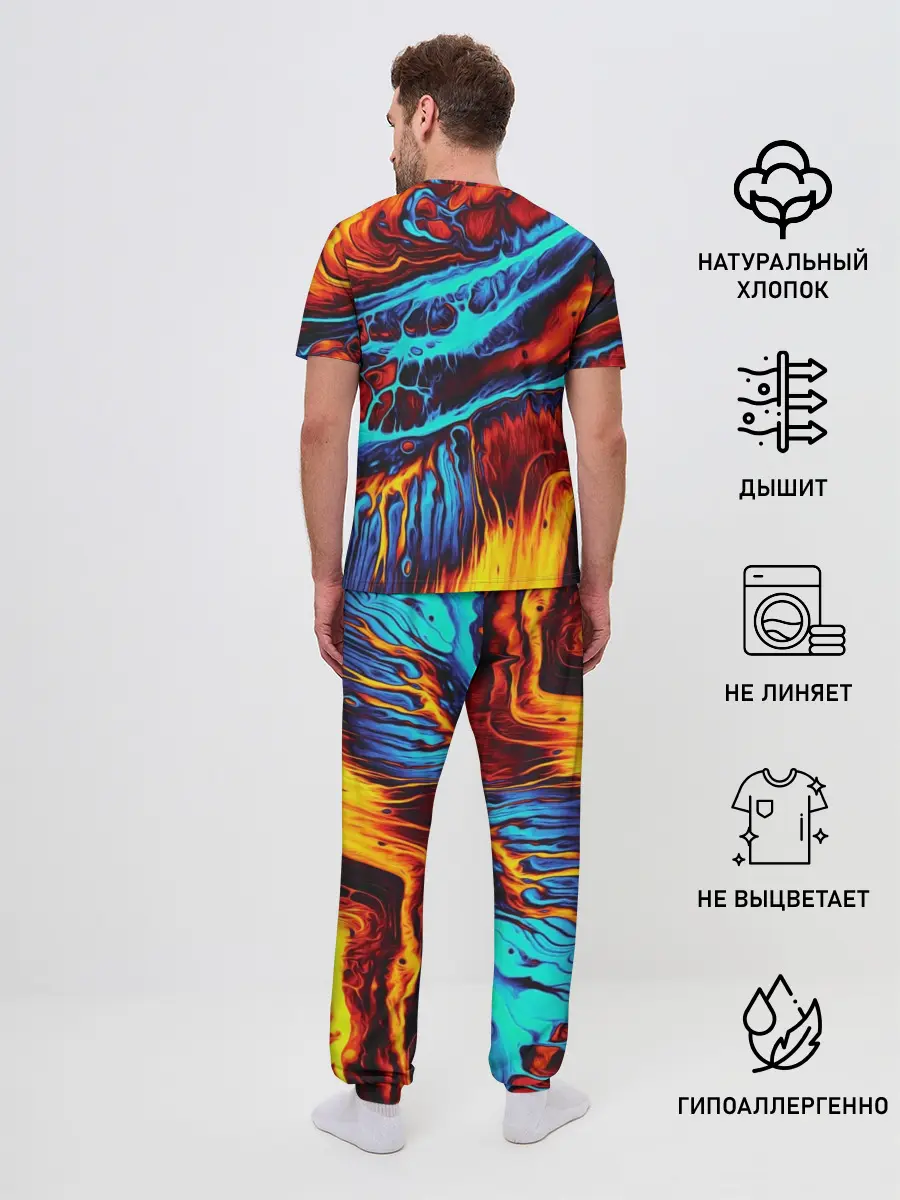 Мужская пижама с брюками / CS GO STRIPES FLAME | КС ГО ПЛАМЯ