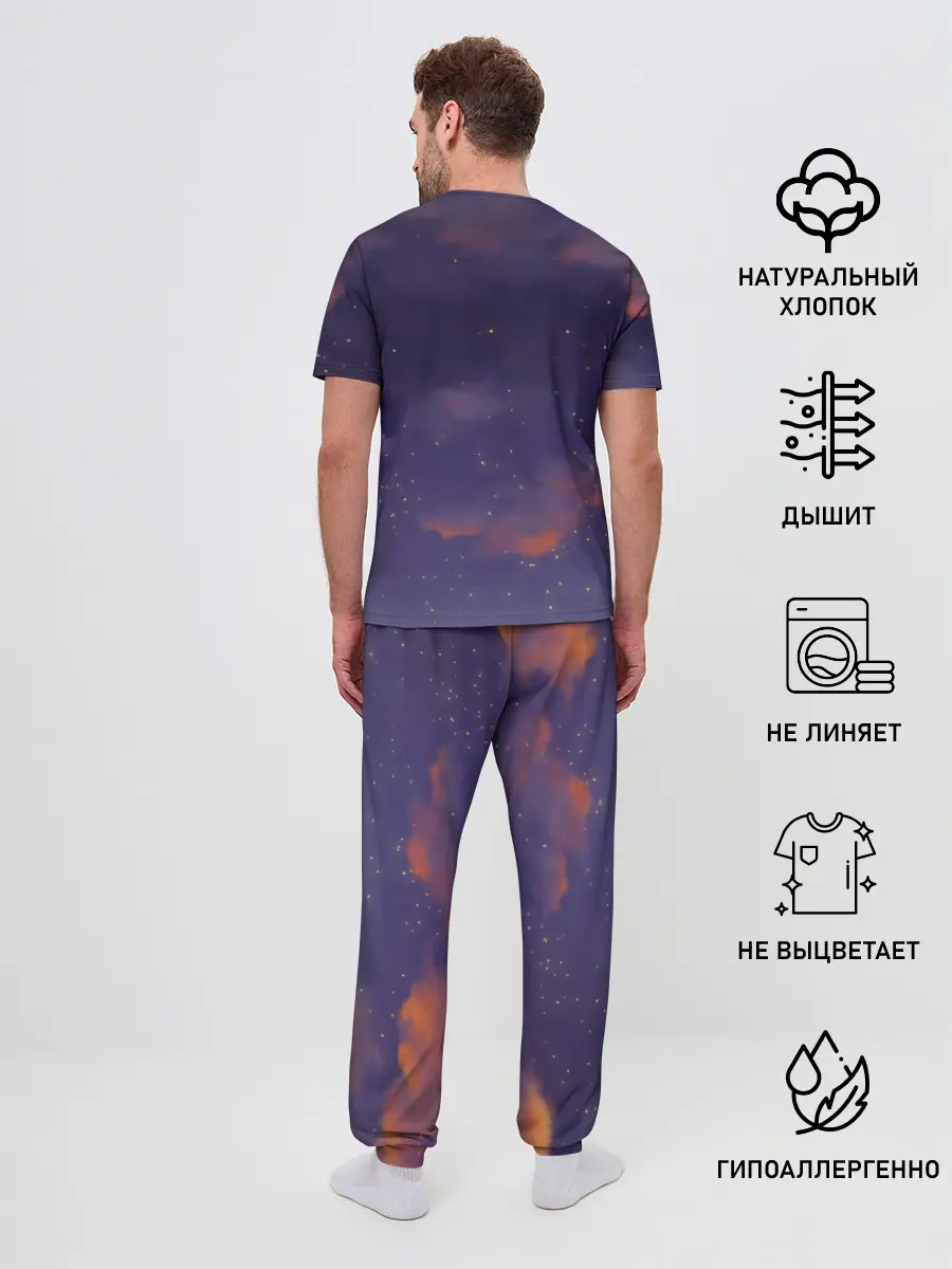 Мужская пижама с брюками / To the Moon 3D
