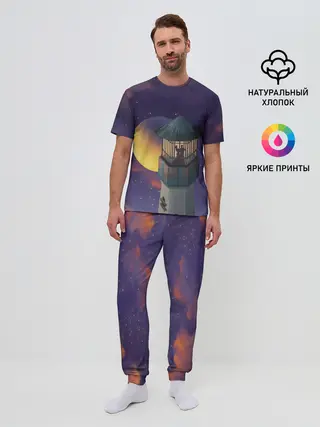 Мужская пижама с брюками / To the Moon 3D