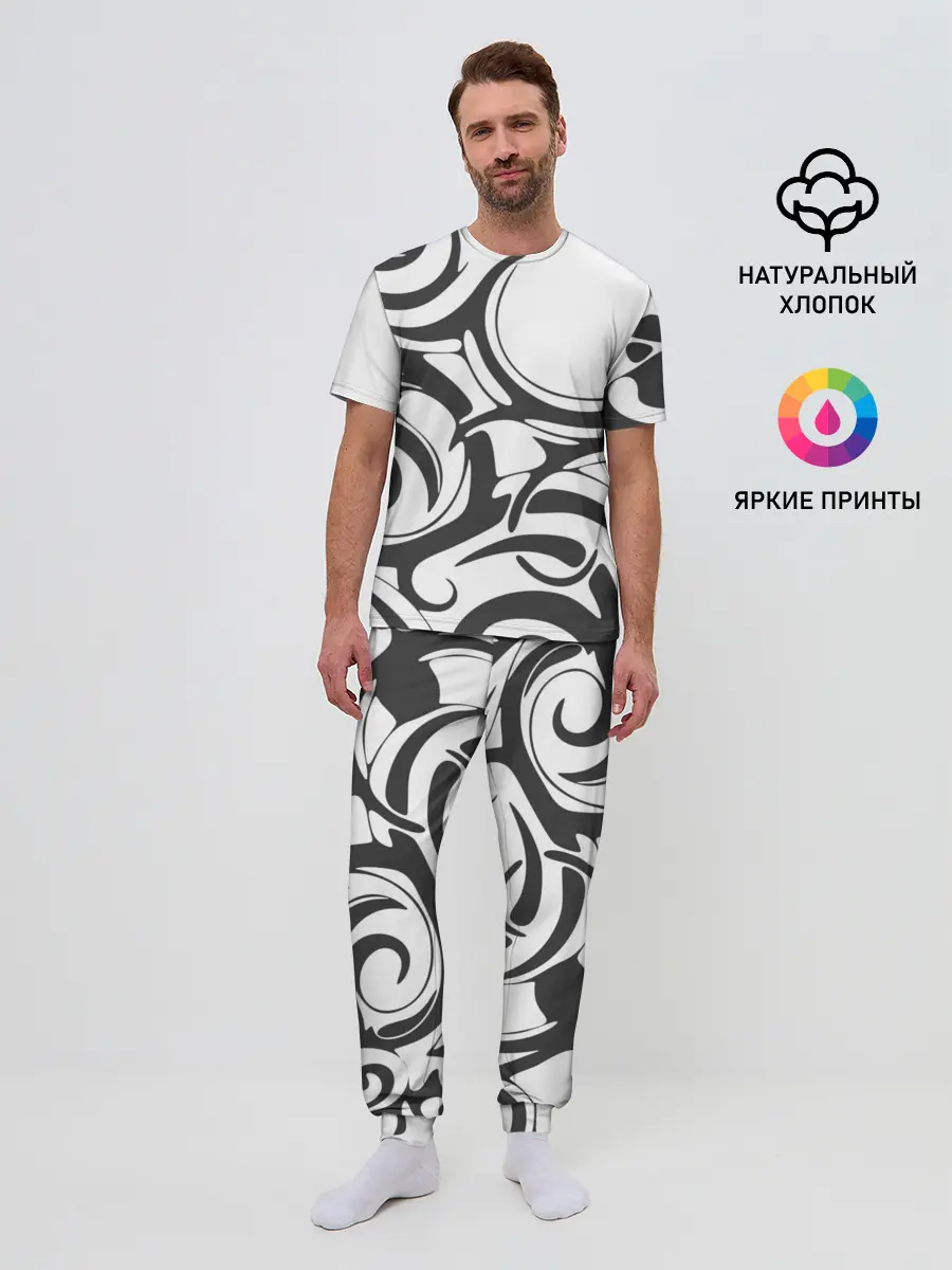 Мужская пижама с брюками / Узоры