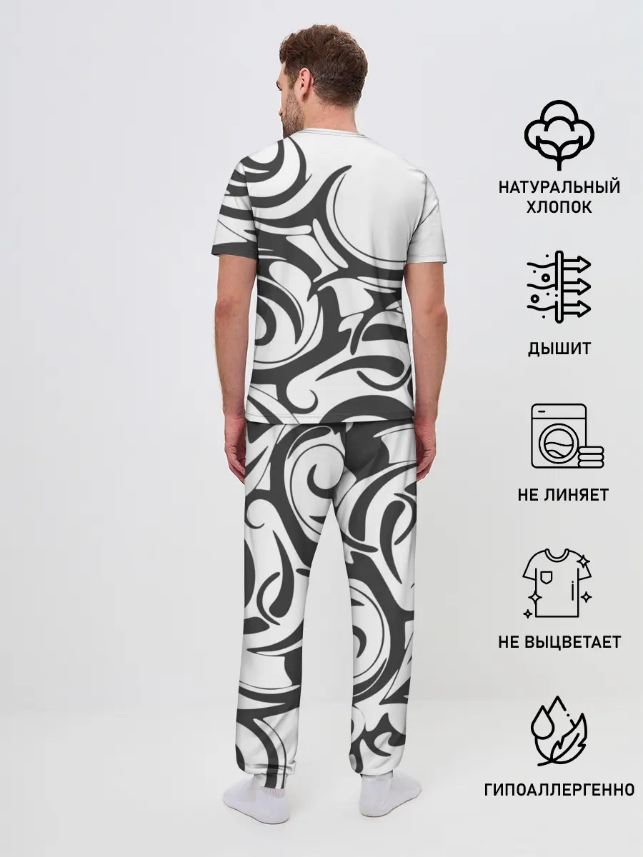 Мужская пижама с брюками / Узоры