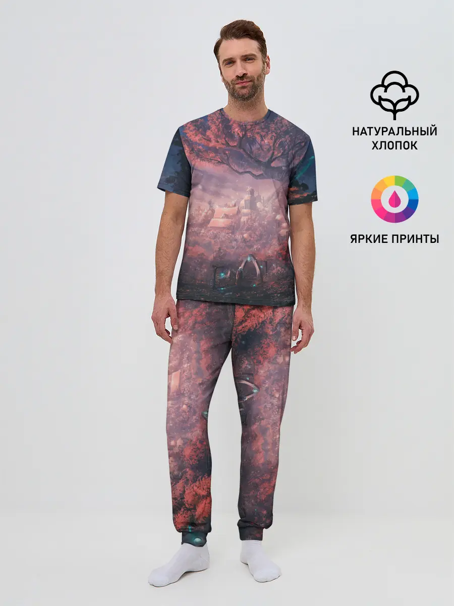 Мужская пижама с брюками / Anime art tree