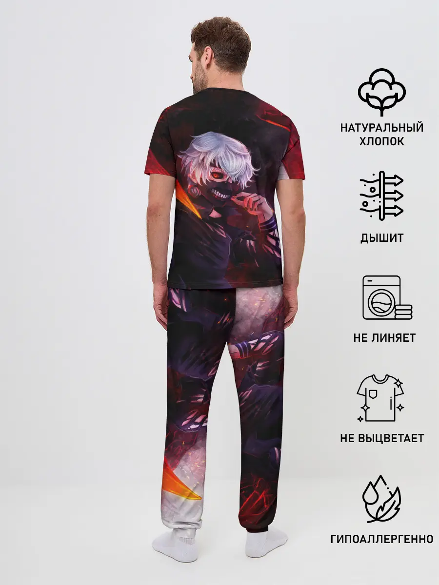 Мужская пижама с брюками / Ken Kaneki красные жала