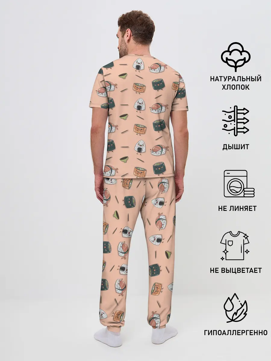 Мужская пижама с брюками / Суши