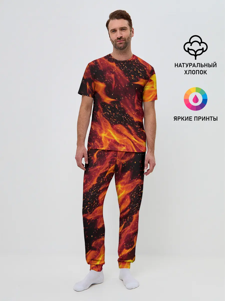 Мужская пижама с брюками / ЯЗЫКИ ПЛАМЕНИ
