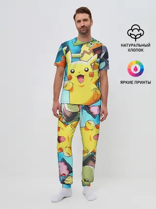 Мужская пижама с брюками / Pokrmons