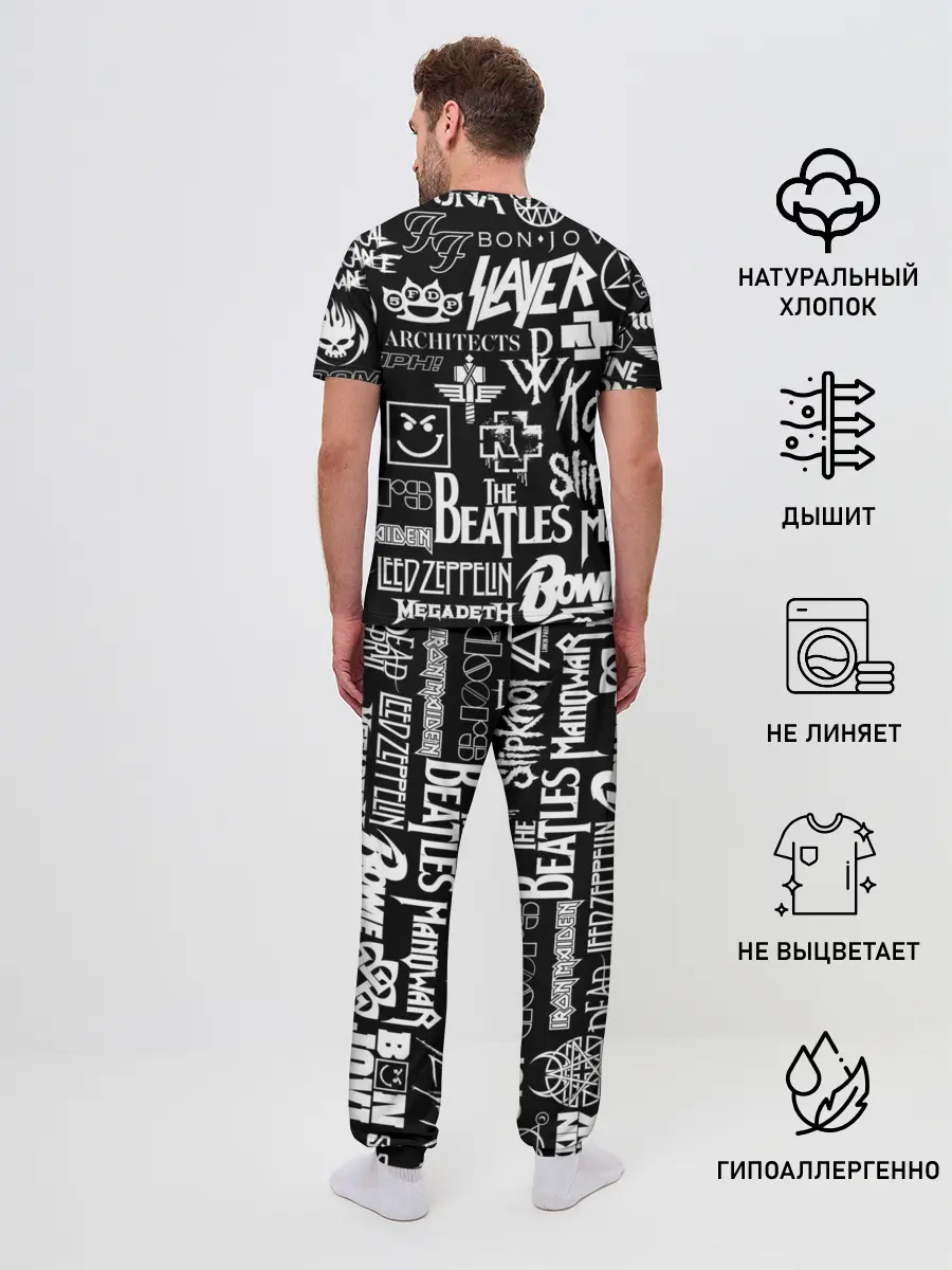 Мужская пижама с брюками / ЛОГОТИПЫ РОК ГРУПП