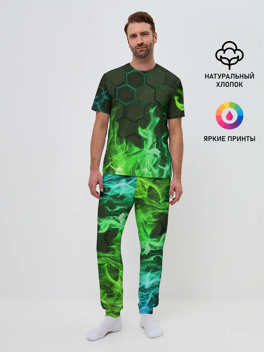 Мужская пижама с брюками / Fire