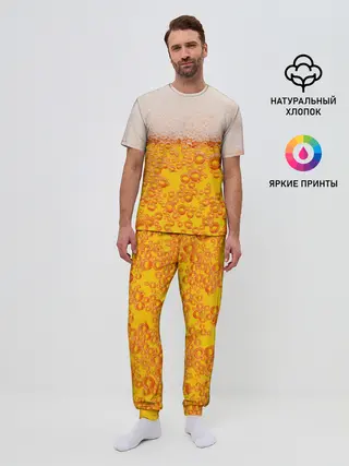 Мужская пижама с брюками / ПИВО с пеной