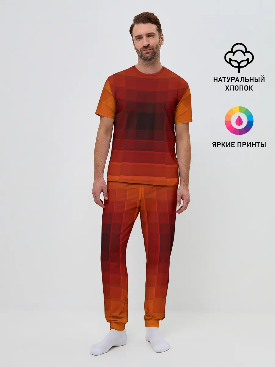 Мужская пижама с брюками / оптическая иллюзия
