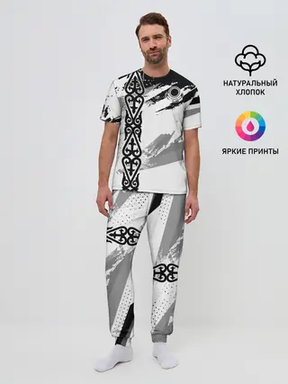 Мужская пижама с брюками / Форма Казахстан