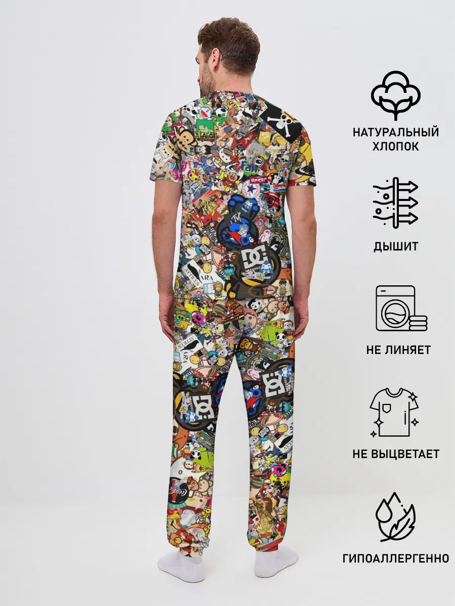 Мужская пижама с брюками / Стикеры