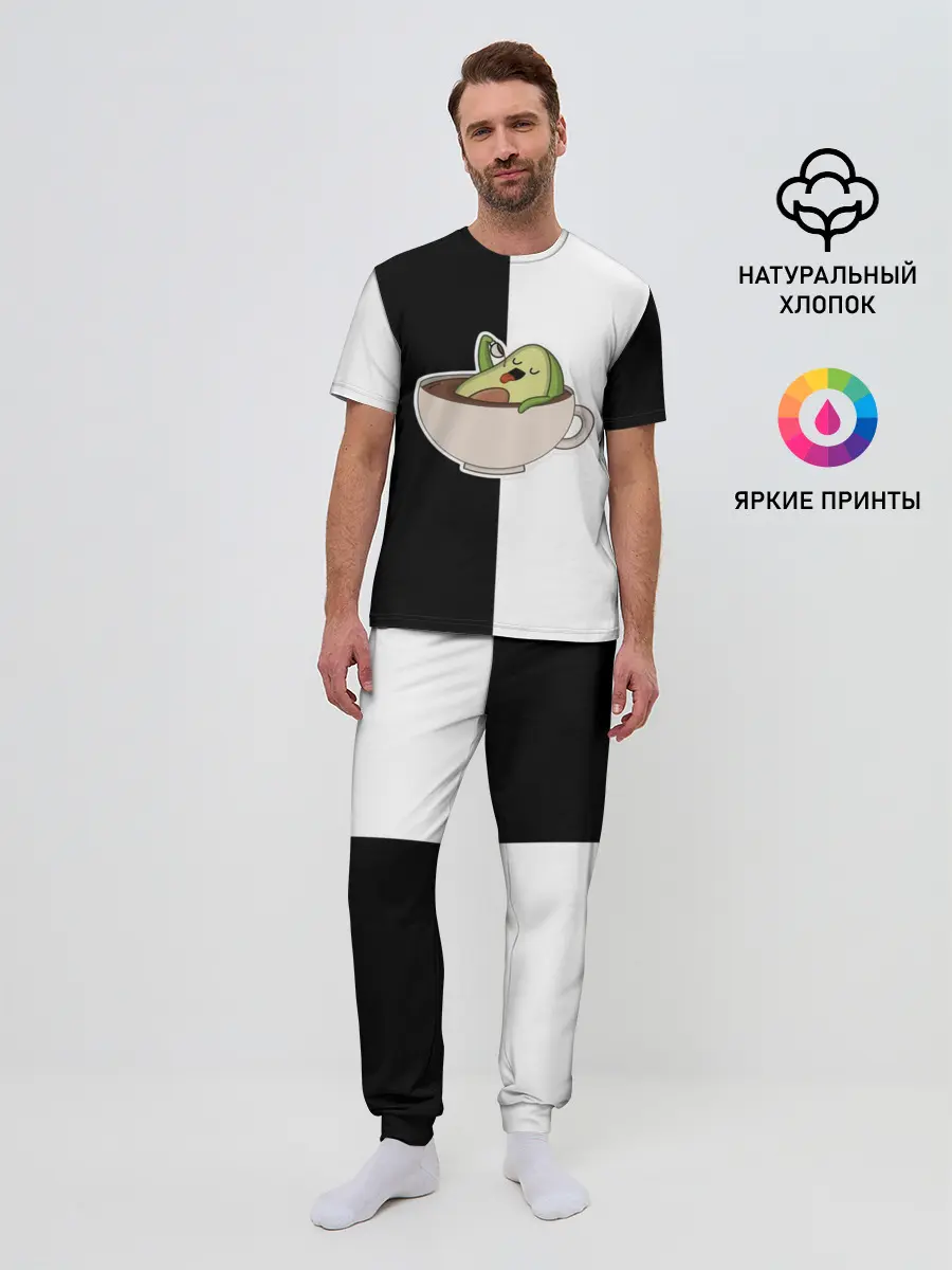 Мужская пижама с брюками / авокадо