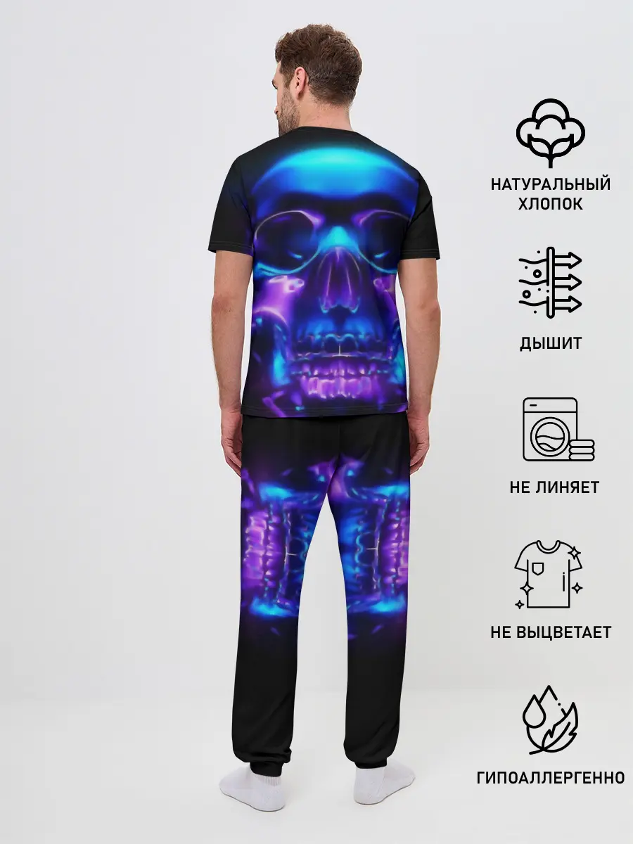 Мужская пижама с брюками / Череп