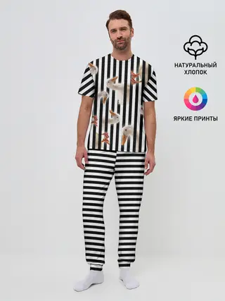 Мужская пижама с брюками / Гуси