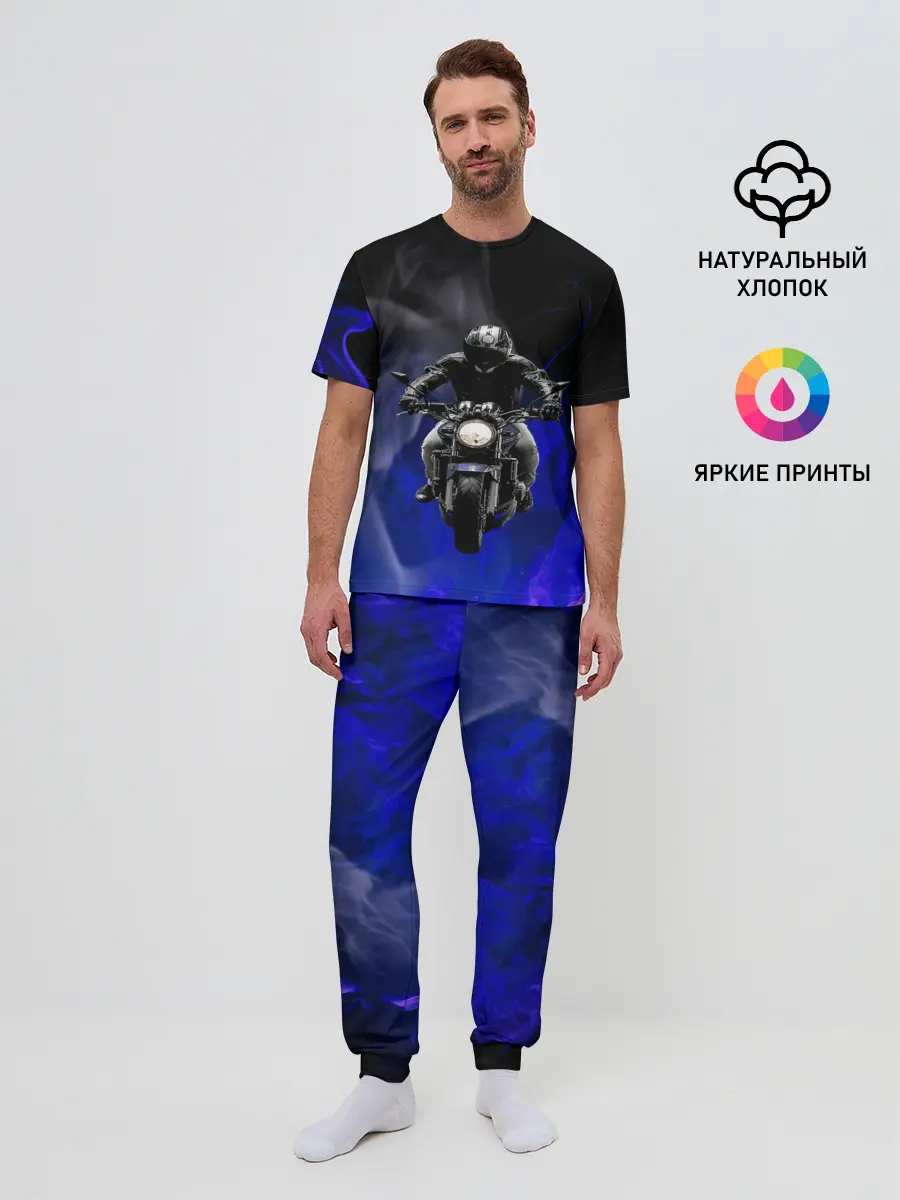 Мужская пижама с брюками / МОТОЦИКЛЫ