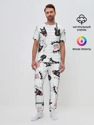 Мужская пижама с брюками / Ты рокер