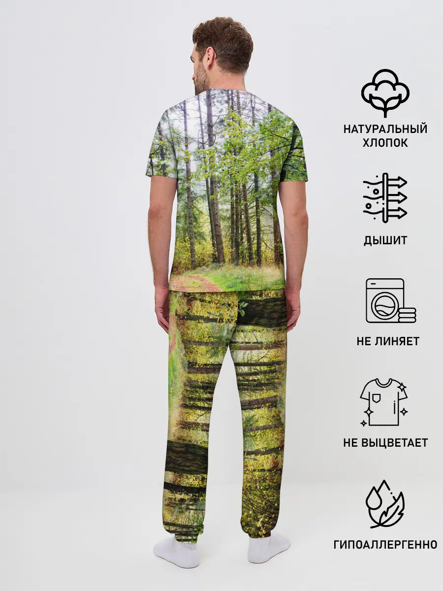 Мужская пижама с брюками / Лес мой храм