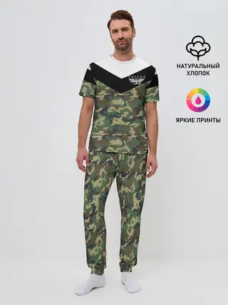 Мужская пижама с брюками / Россия камуфляж