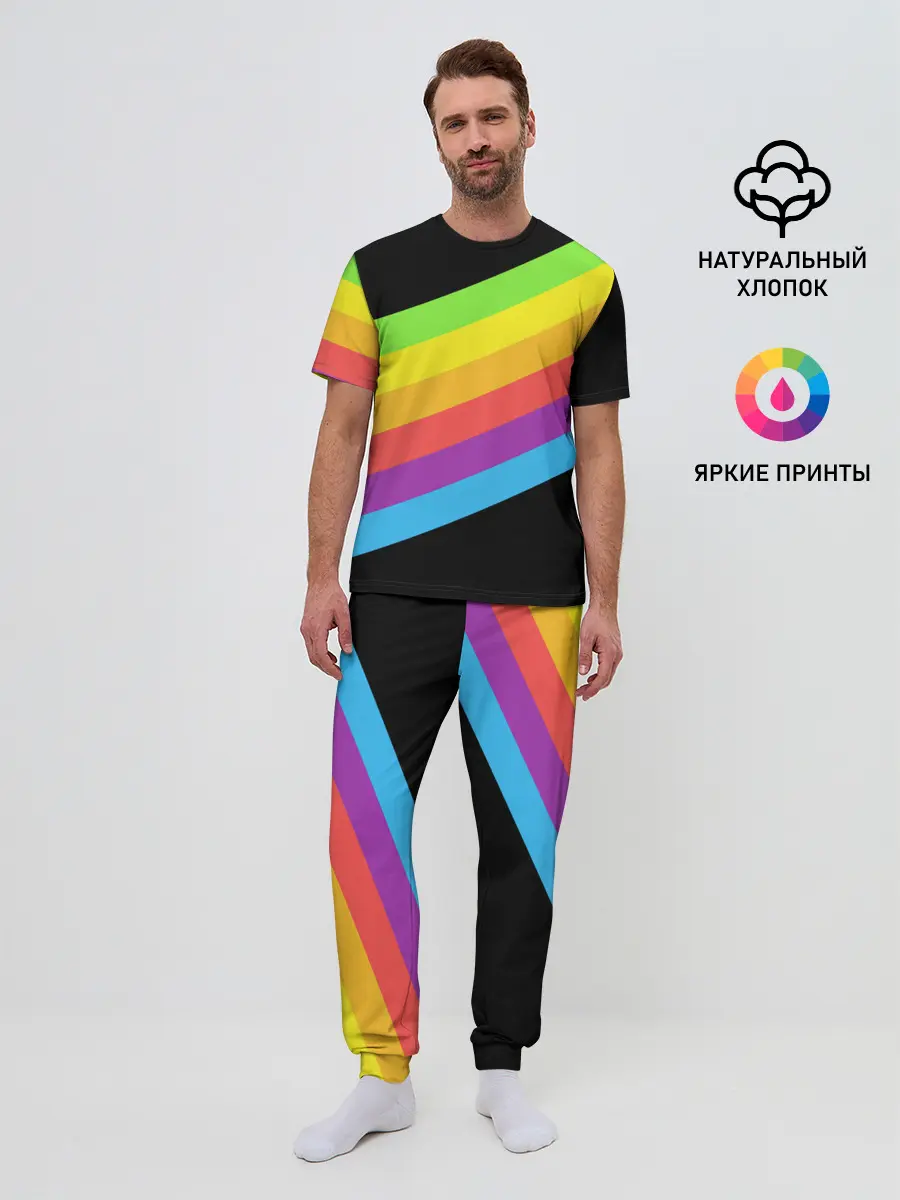 Мужская пижама с брюками / НЕОНОВЫЕ ЛИНИИ