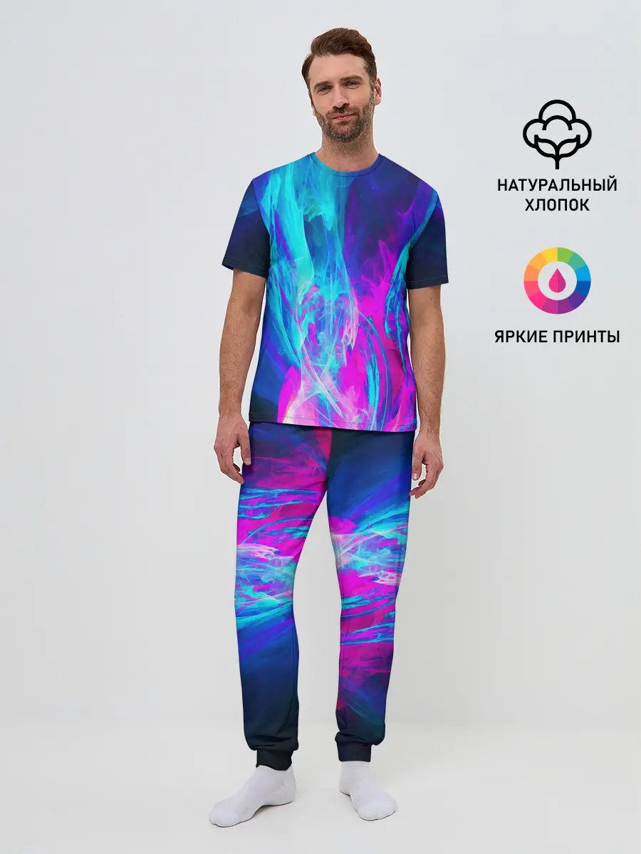 Мужская пижама с брюками / НЕОНОВЫЕ КРАСКИ