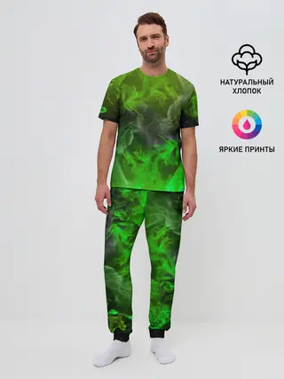 Мужская пижама с брюками / ЗЕЛЁНЫЙ ОГОНЬ