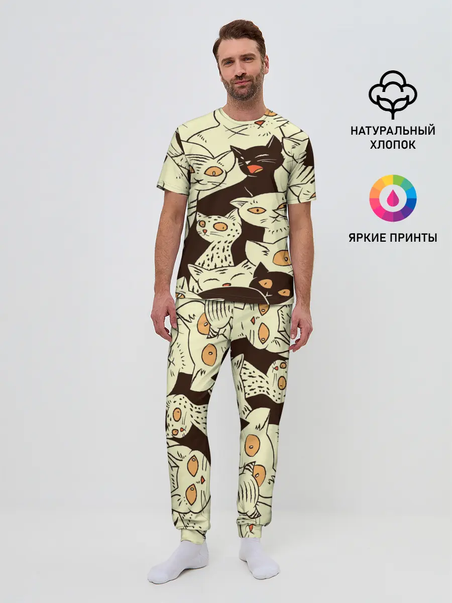 Мужская пижама с брюками / КОТЯТА ПАТТЕРН