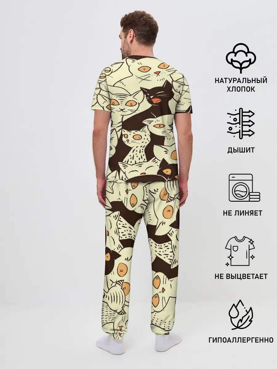 Мужская пижама с брюками / КОТЯТА ПАТТЕРН