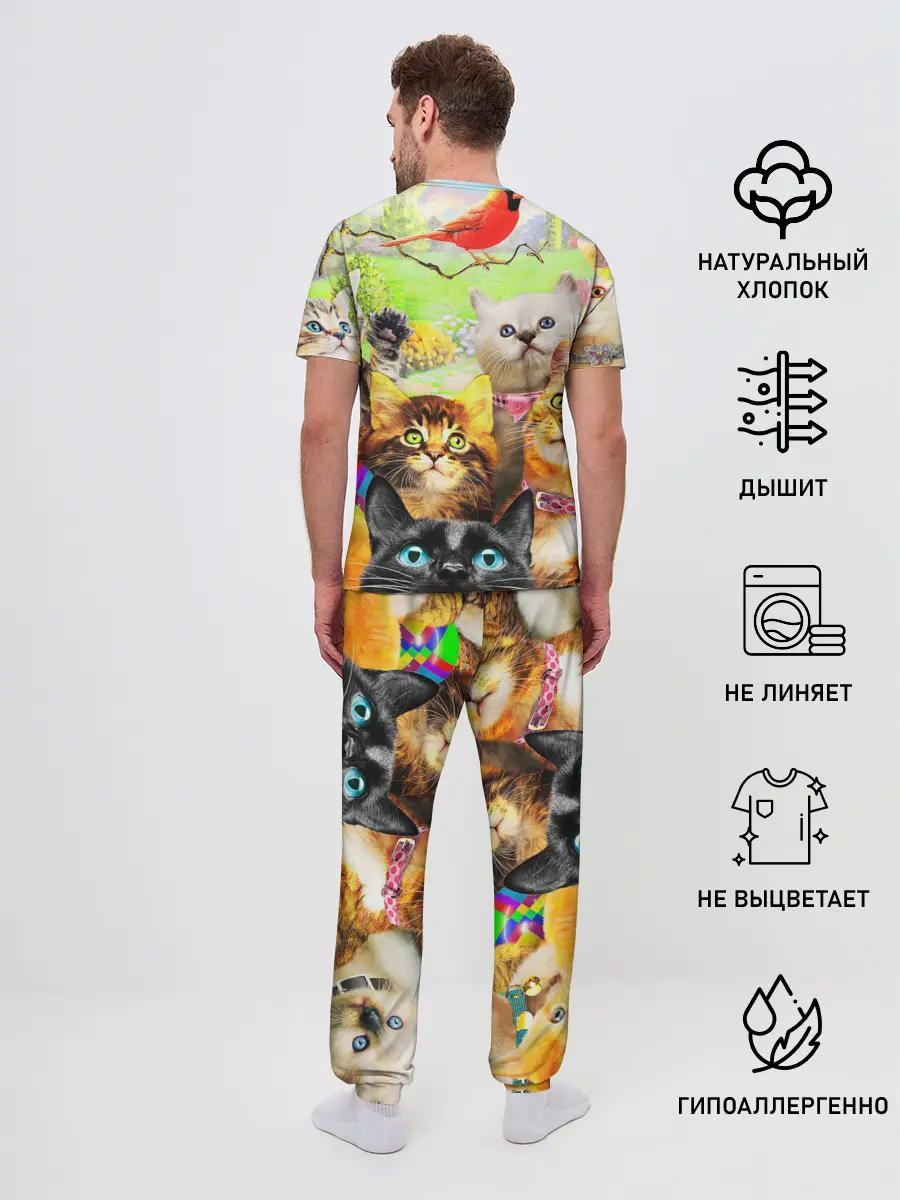 Мужская пижама с брюками / КОТЫ